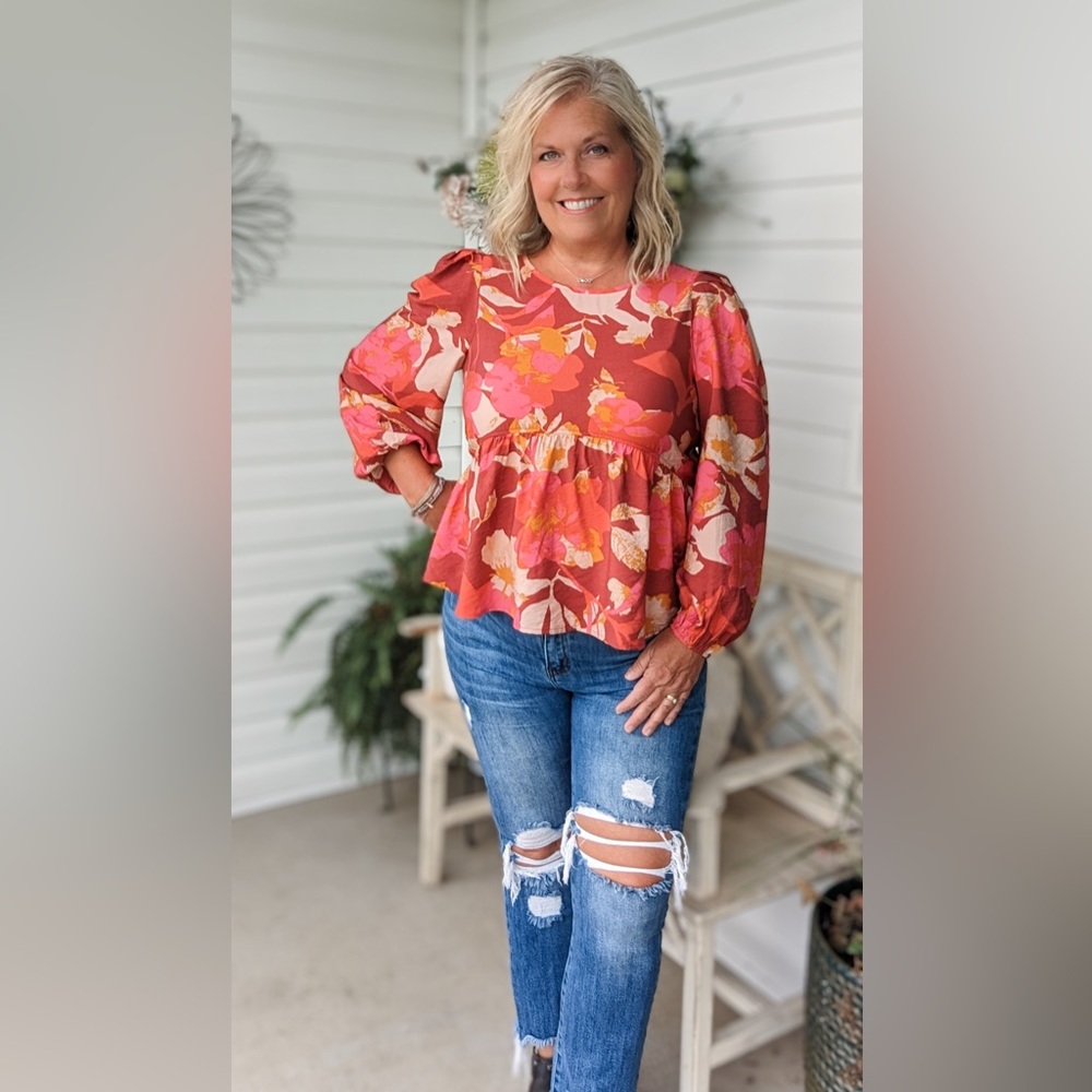 Floral peplum top